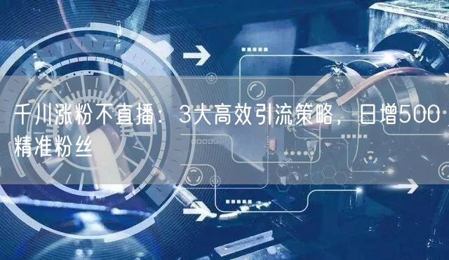 千川涨粉不直播：3大高效引流策略，日增500精准粉丝
